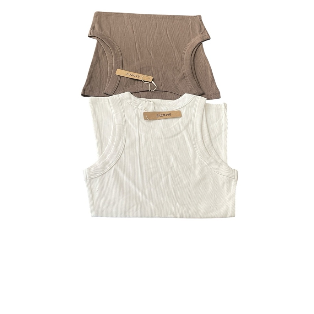 2 Pack Women's Racerback Ribbed Tank Tops - Picture 4 of 8